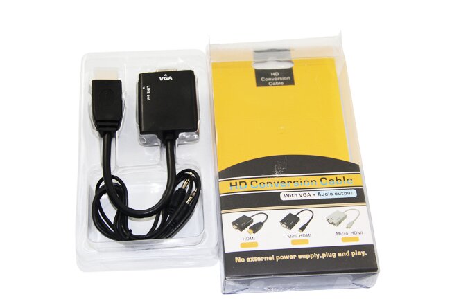 HDMI TO VGA+音频高清转接线
